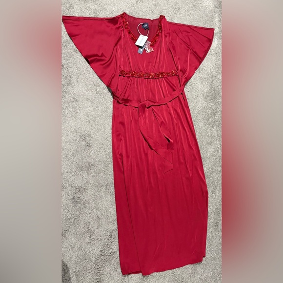 Marchesa Notte NEW Embellished Satin Gown In Claret Red Size S $895.00 - Picture 5 of 16